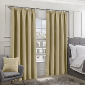 Cali Beige Thermal Blackout Pencil Pleat Curtains