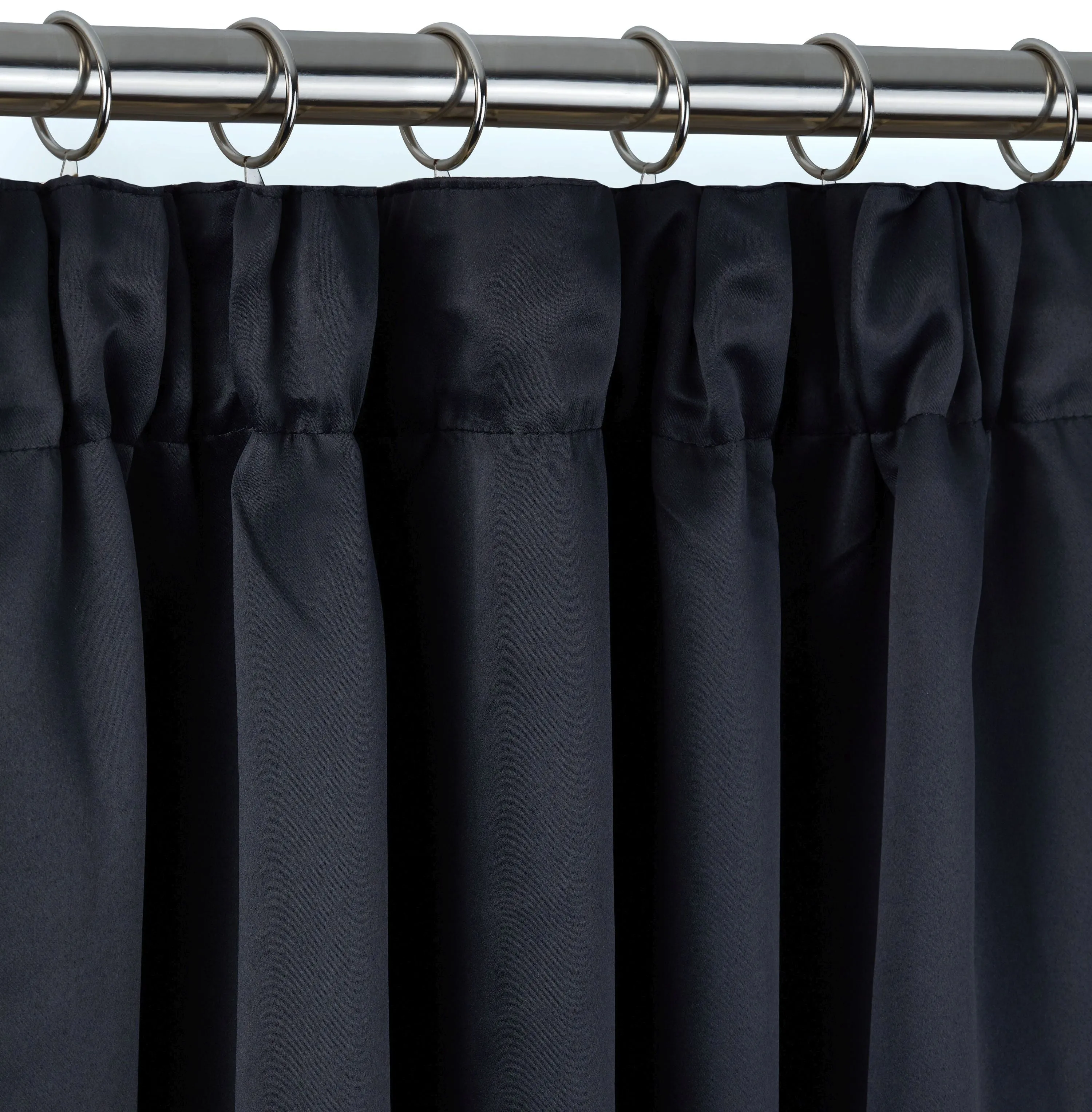 Cali Black Thermal Blackout Pencil Pleat Door Curtain