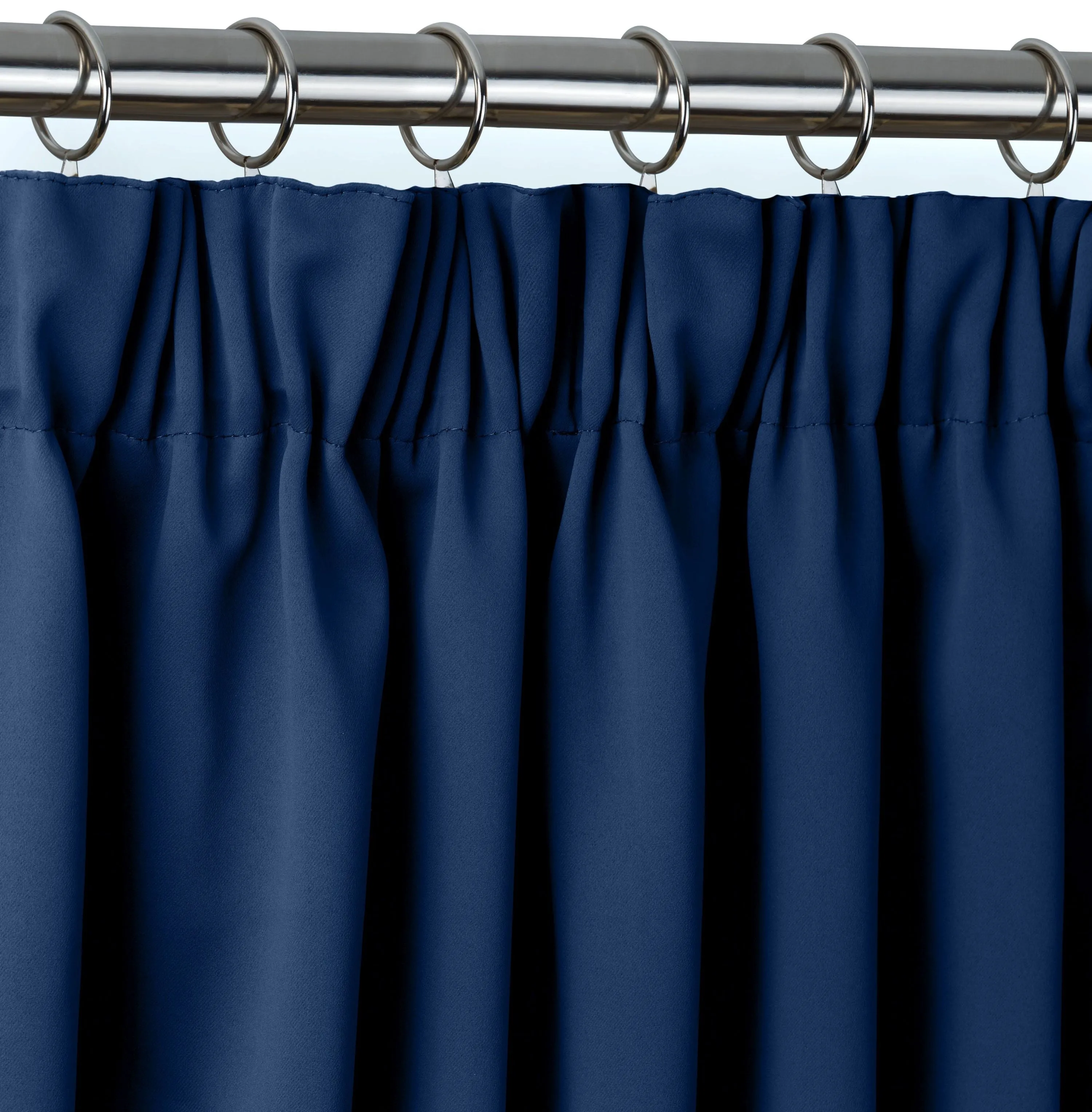 Cali Navy Blue Thermal Blackout Pencil Pleat Door Curtain