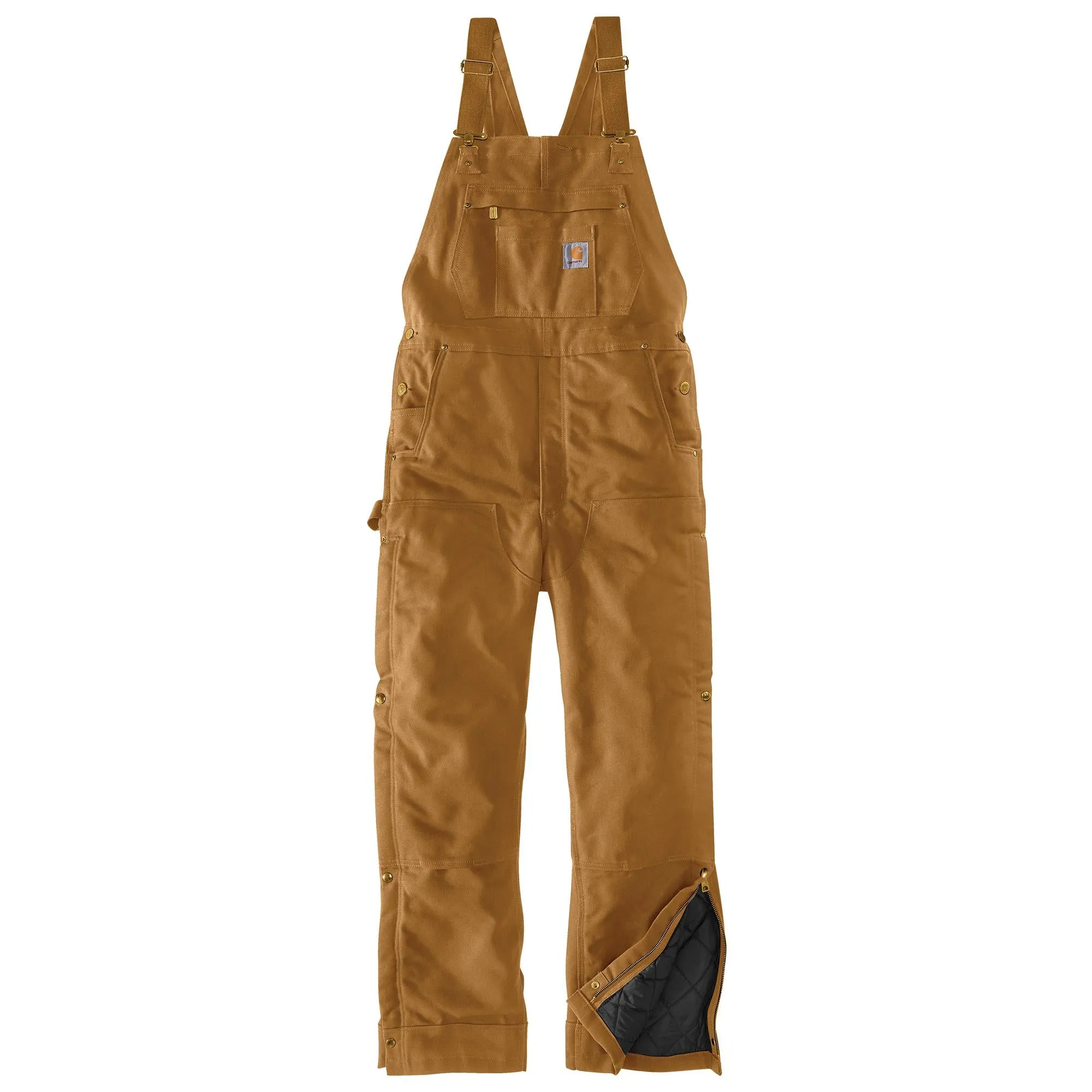 'Carhartt' Men's Loose Fit Firm Duck Insulated Bib Overall - Brown