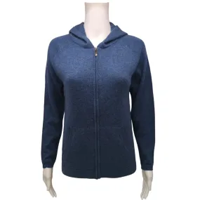 Cashmere Hoodie in Denim Blue