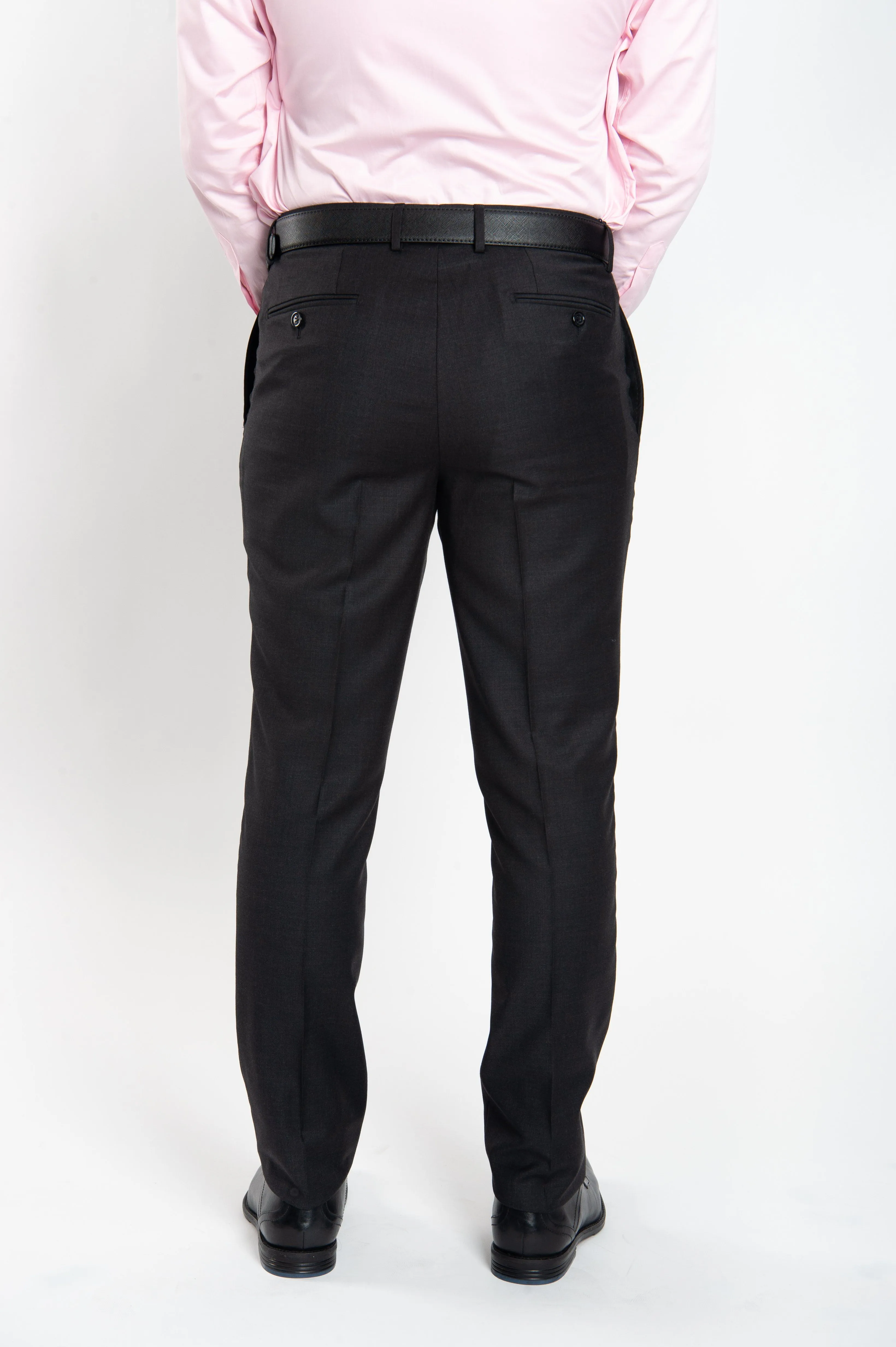 Charcoal Wool Cashmere Dress Pants