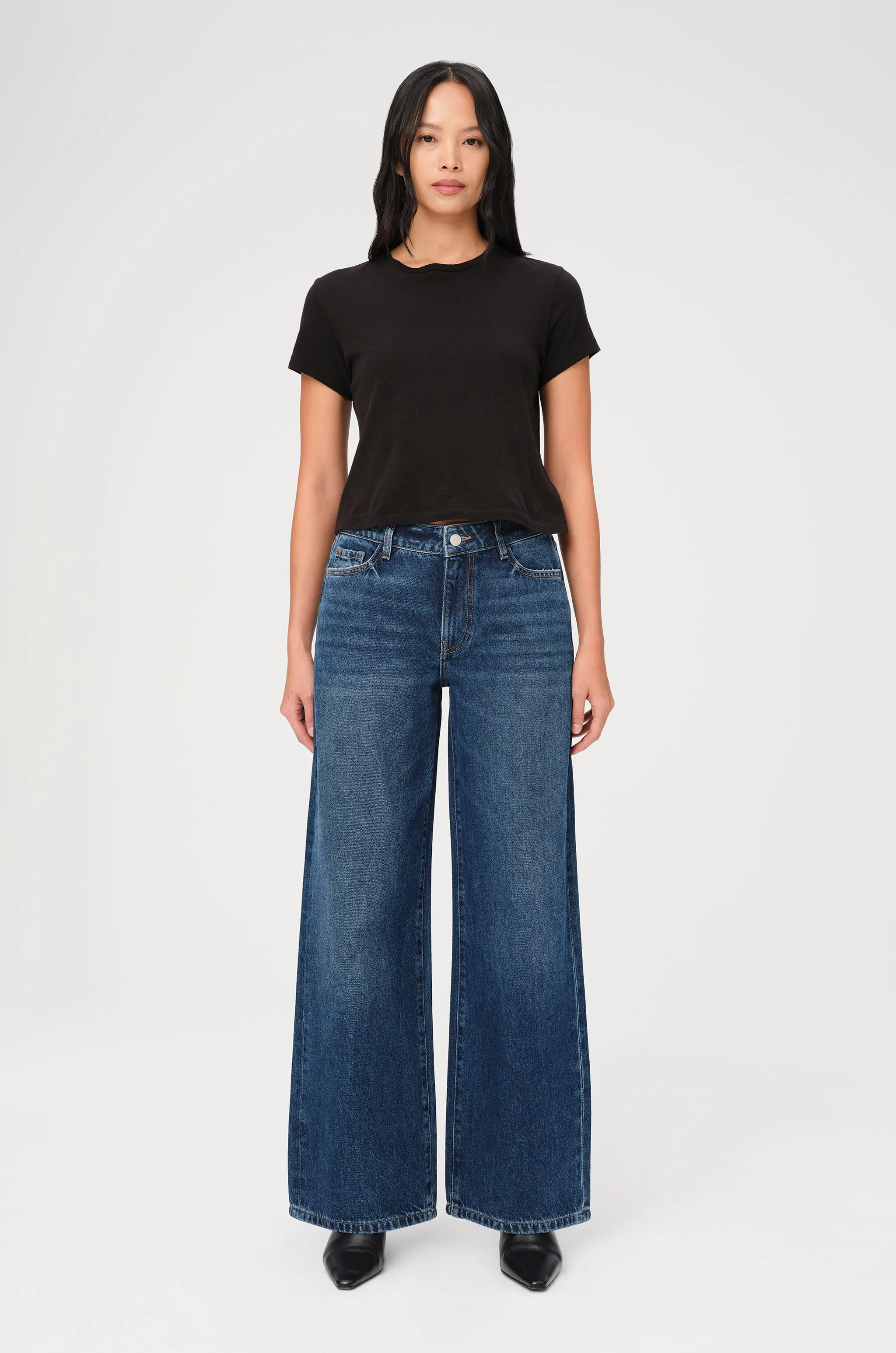 CJU Mid Rise Wide Leg Jeans