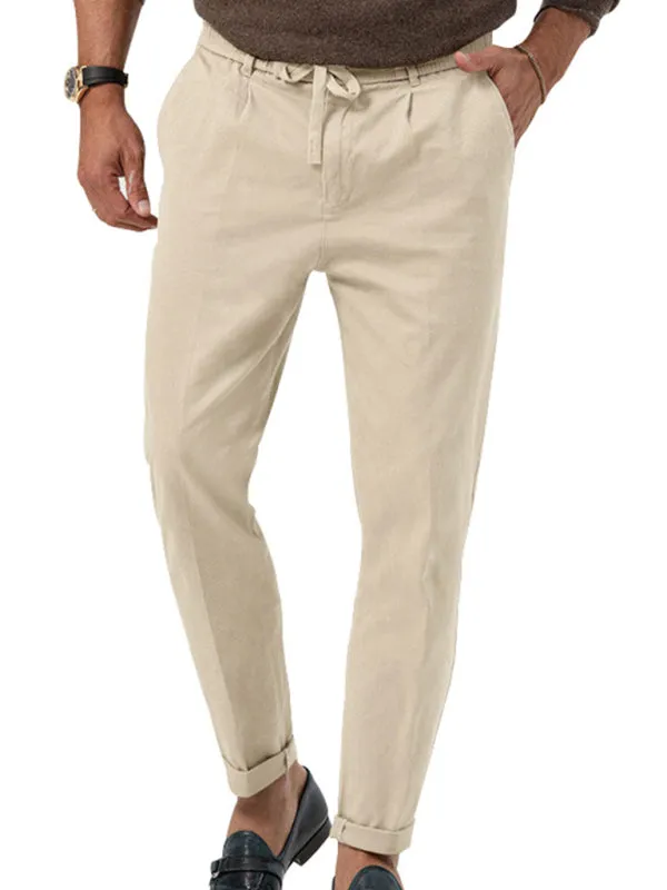 Classic Men’s Casual Pencil Pants in Solid Colors