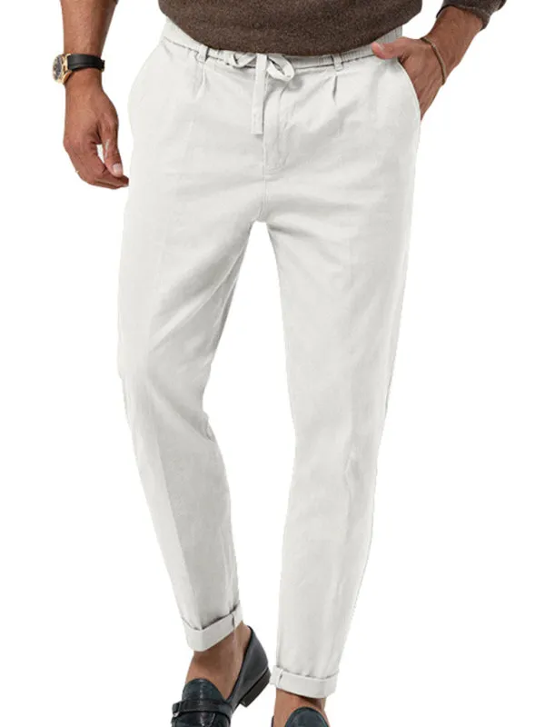 Classic Men’s Casual Pencil Pants in Solid Colors