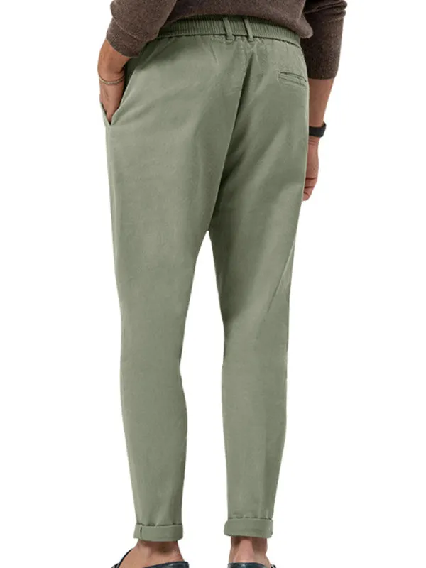 Classic Men’s Casual Pencil Pants in Solid Colors