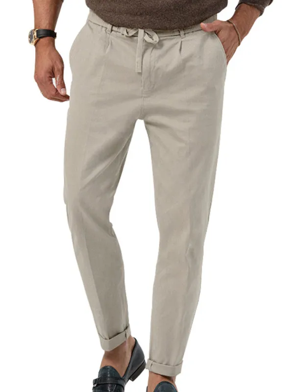 Classic Men’s Casual Pencil Pants in Solid Colors