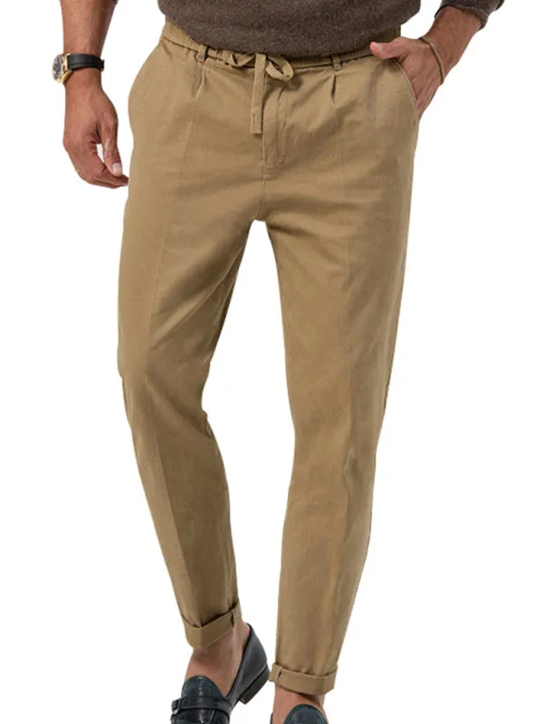 Classic Men’s Casual Pencil Pants in Solid Colors