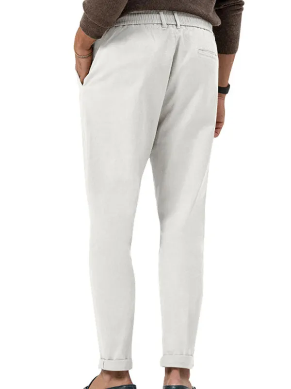 Classic Men’s Casual Pencil Pants in Solid Colors