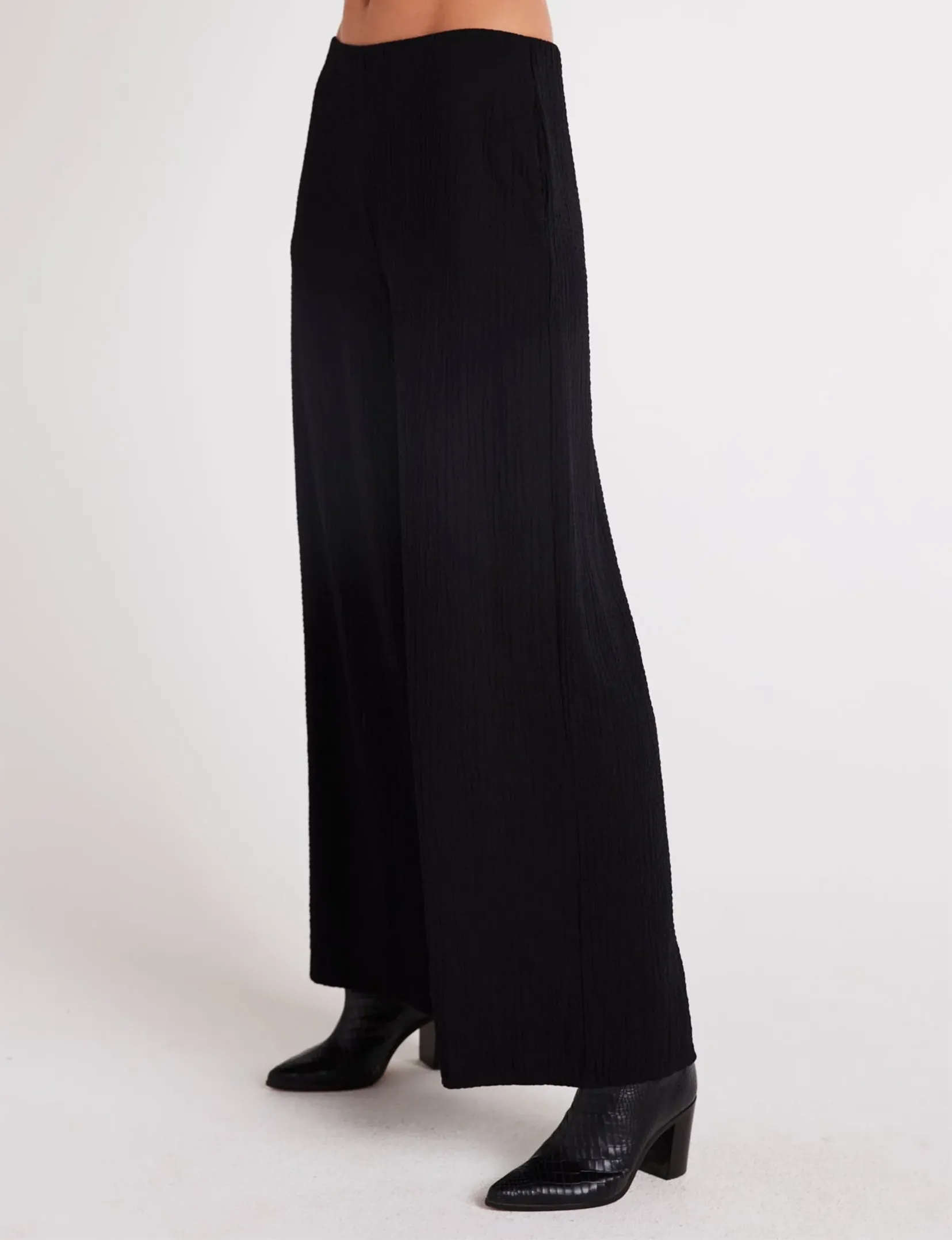 Clean Wide Leg Pant, Black