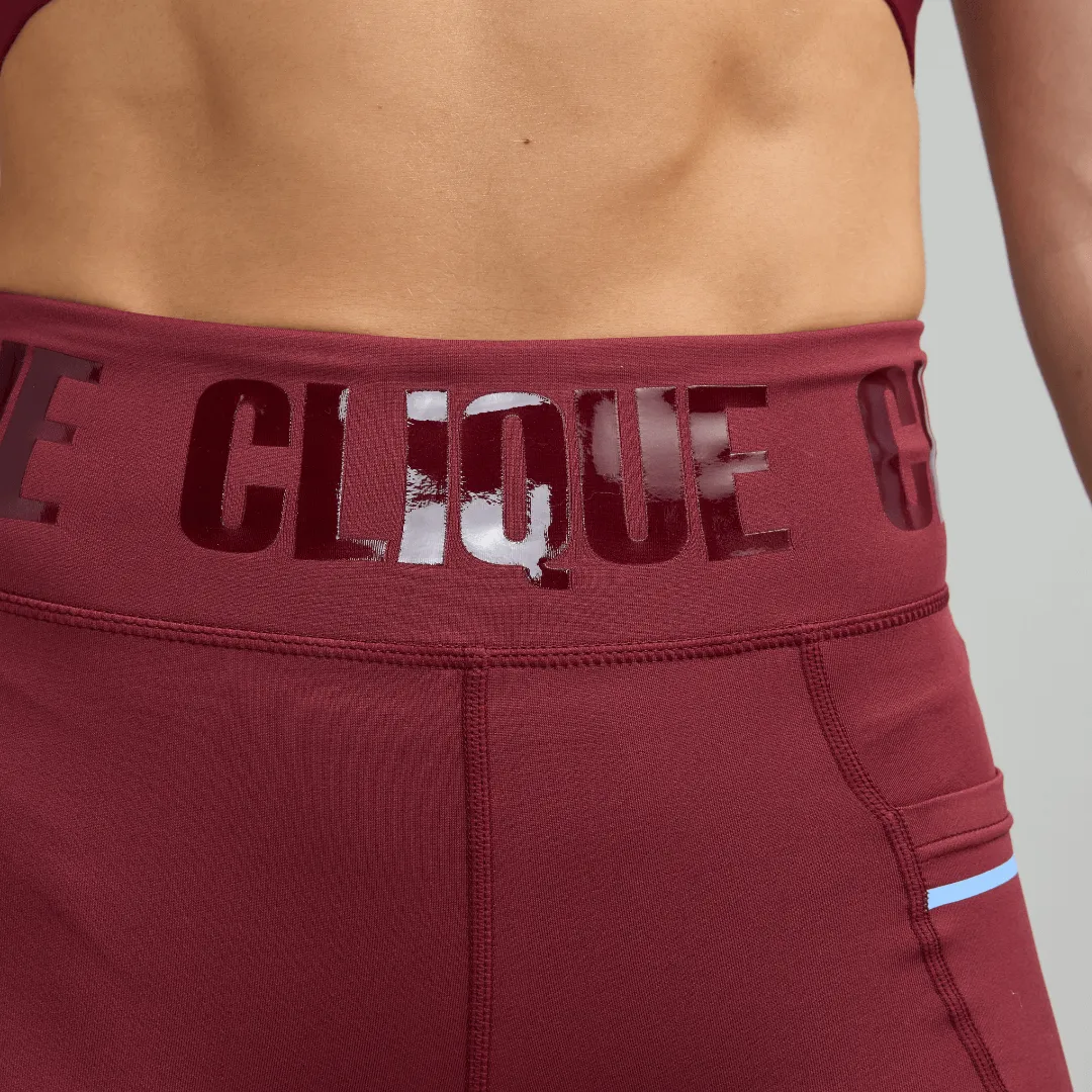 CLQ Power 7/8 Compression Tights - Oxblood