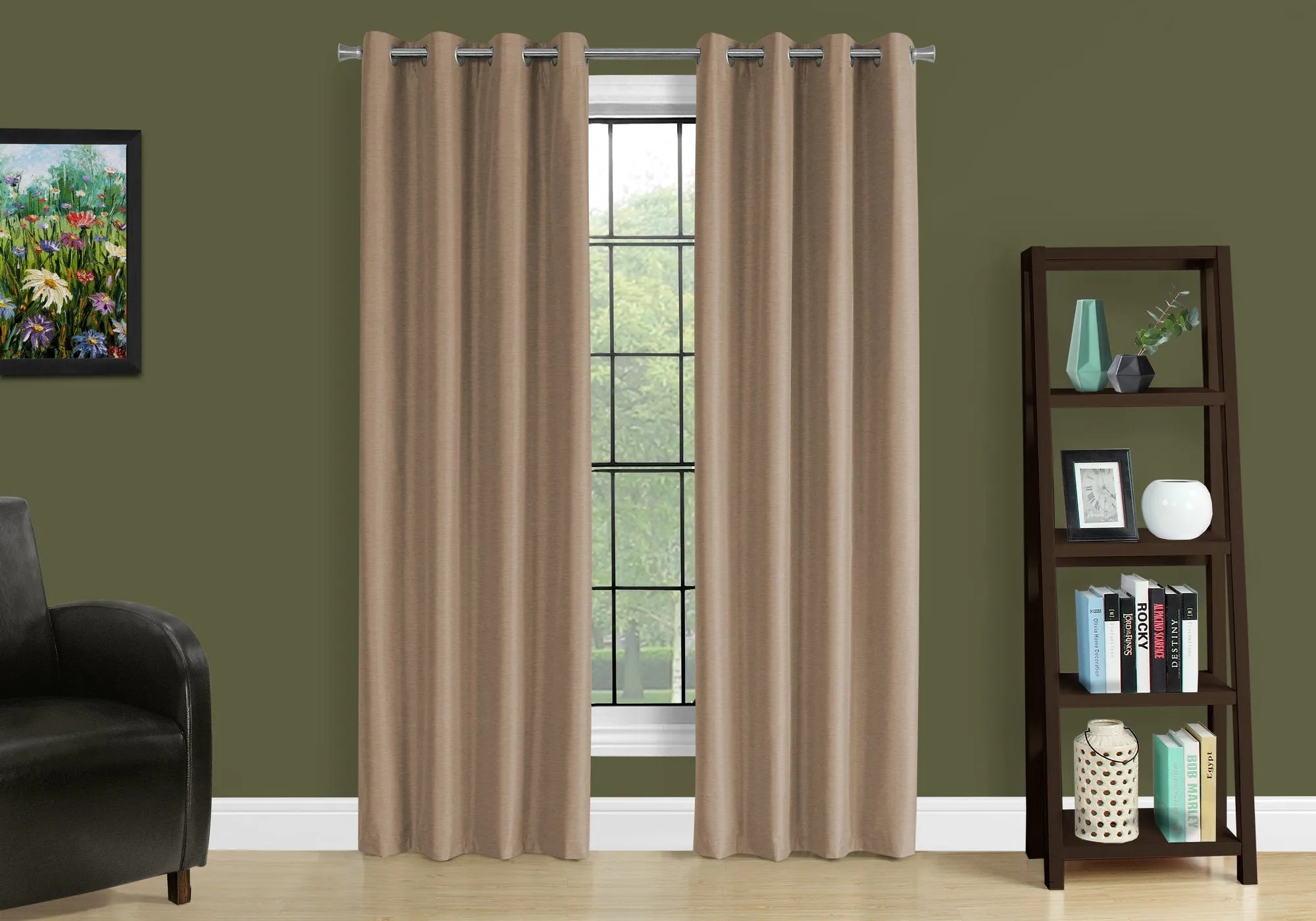 Curtain Panel - 2Pcs / 52"W X 84"H Brown Solid Blackout