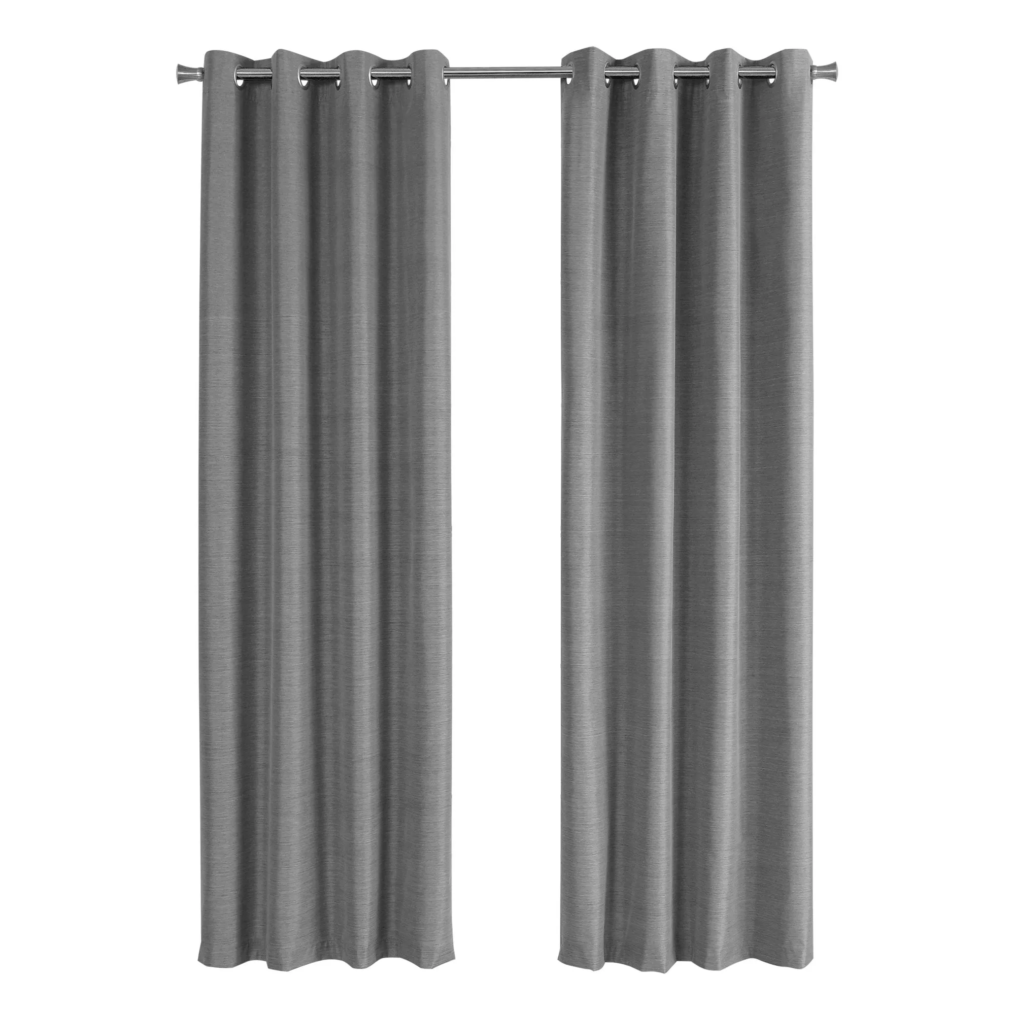 Curtain Panel - 2Pcs / 52"W X 84"H Grey Solid Blackout