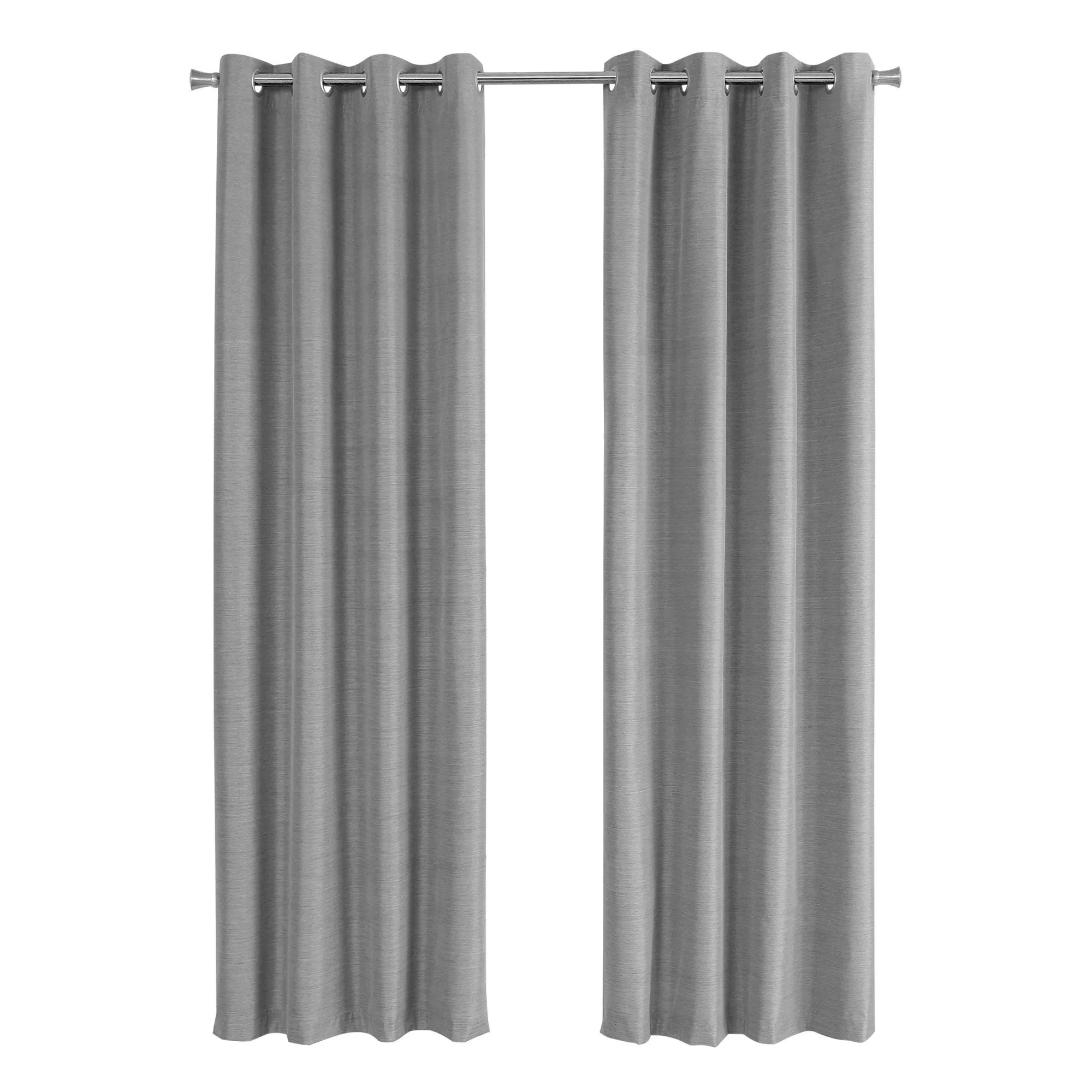 Curtain Panel - 2Pcs / 52"W X 95"H Grey Solid Blackout