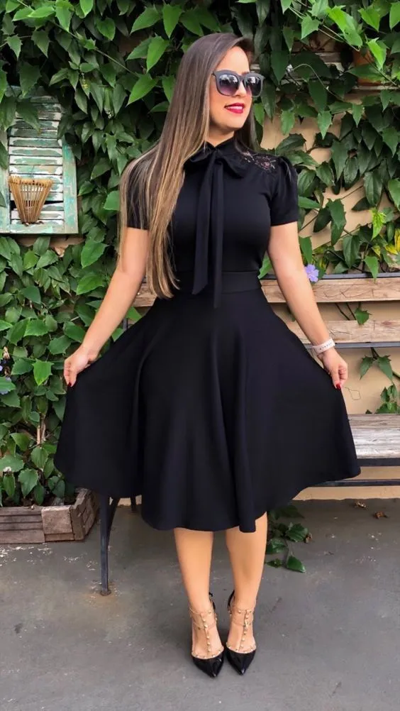 Cute Short Sleeves Black Homecoming Dresses     fg1907