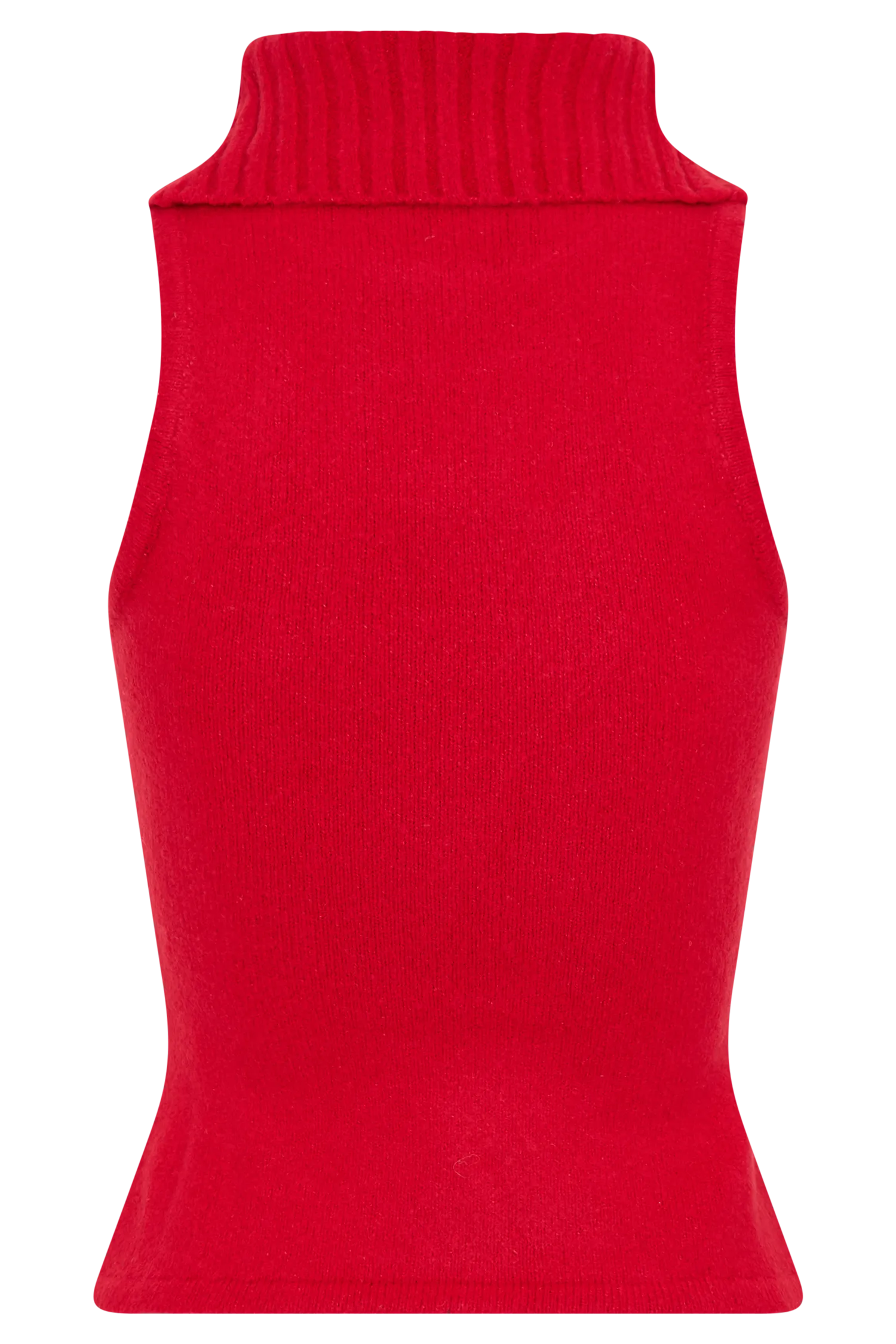 Elise Roll Neck Knit Top - Red