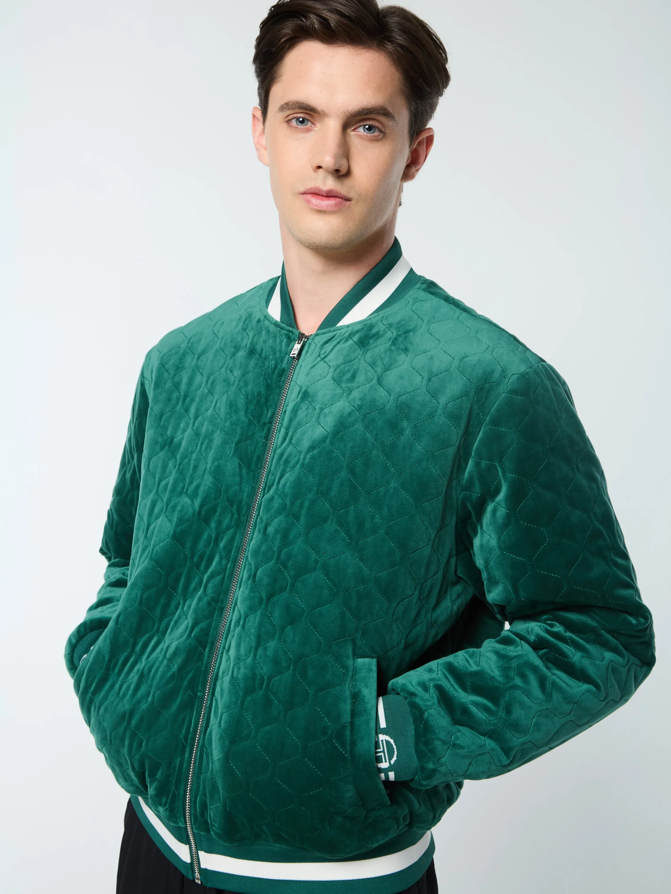 Fasano Quilted Velour Jacket- Rainforest