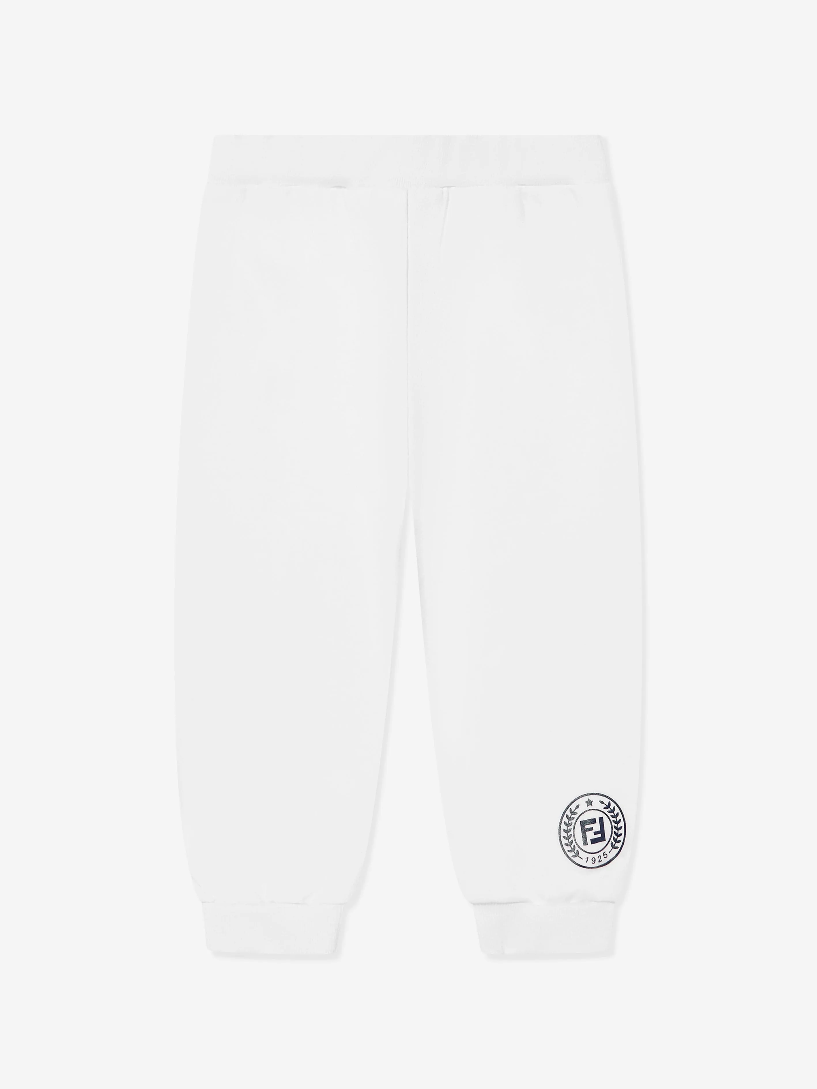 Fendi Baby Logo Joggers in White