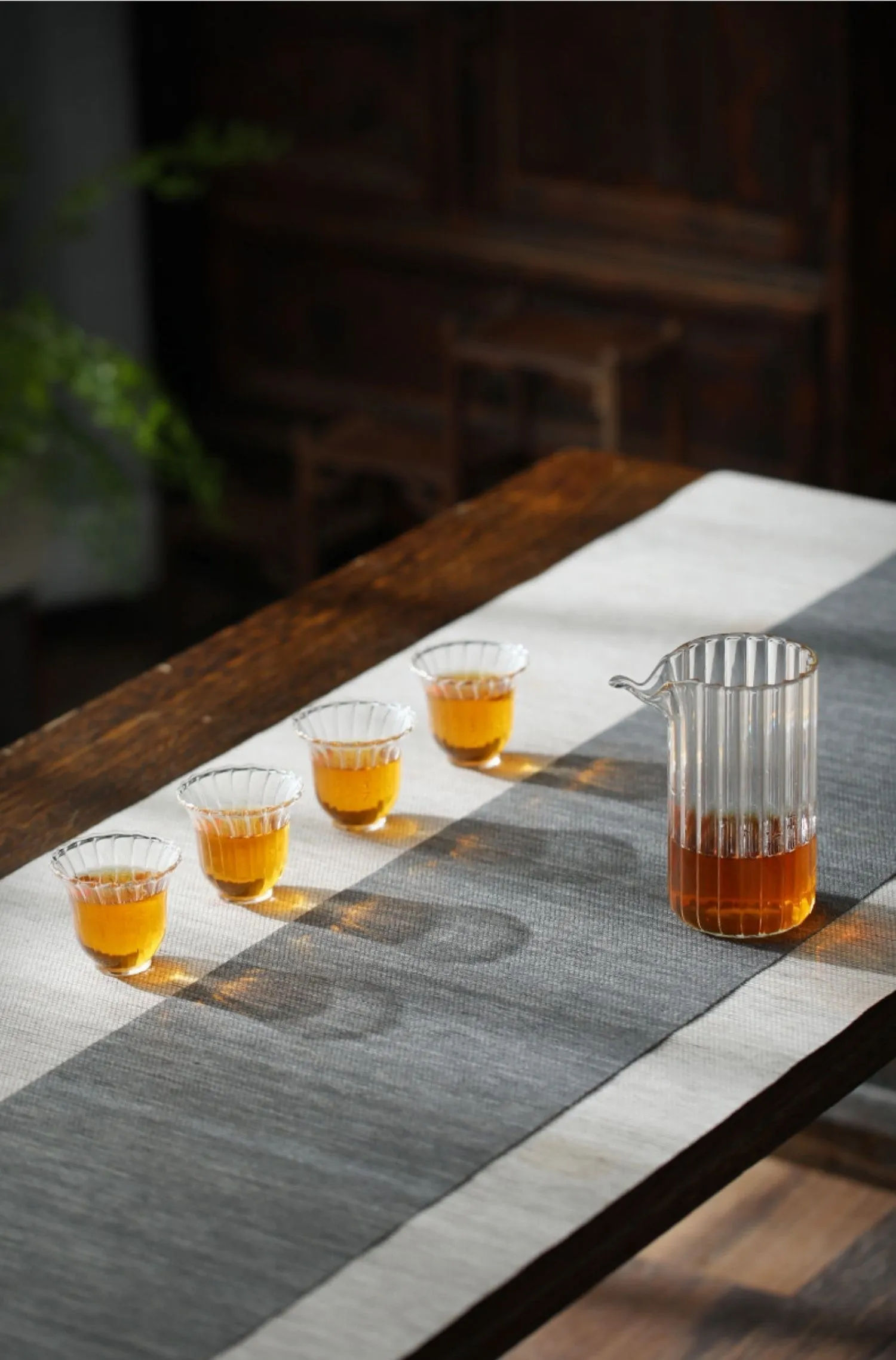 Flower Petals Glass Tea Cups