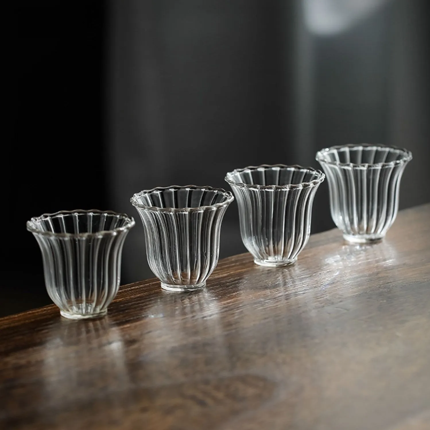 Flower Petals Glass Tea Cups