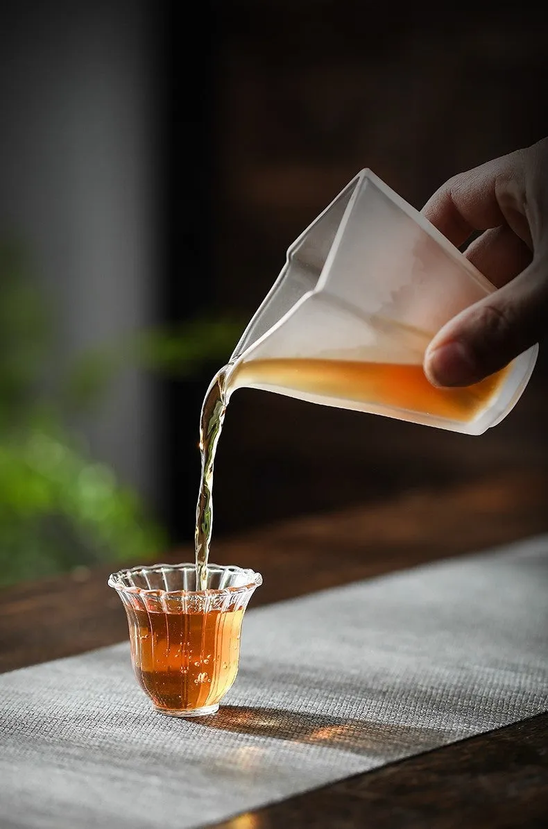 Flower Petals Glass Tea Cups