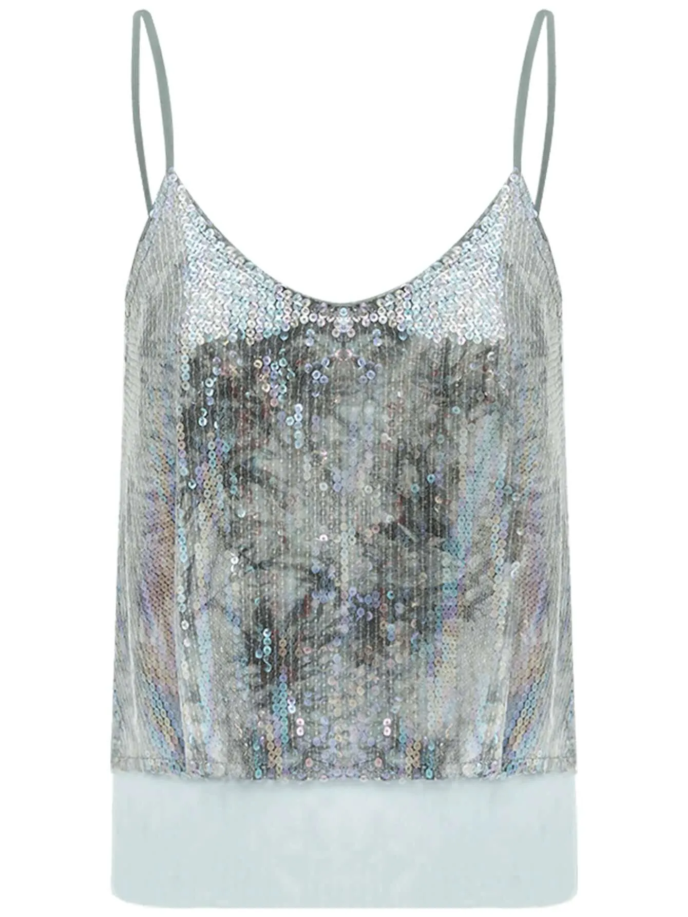 Green Tie-dye Sequined Top