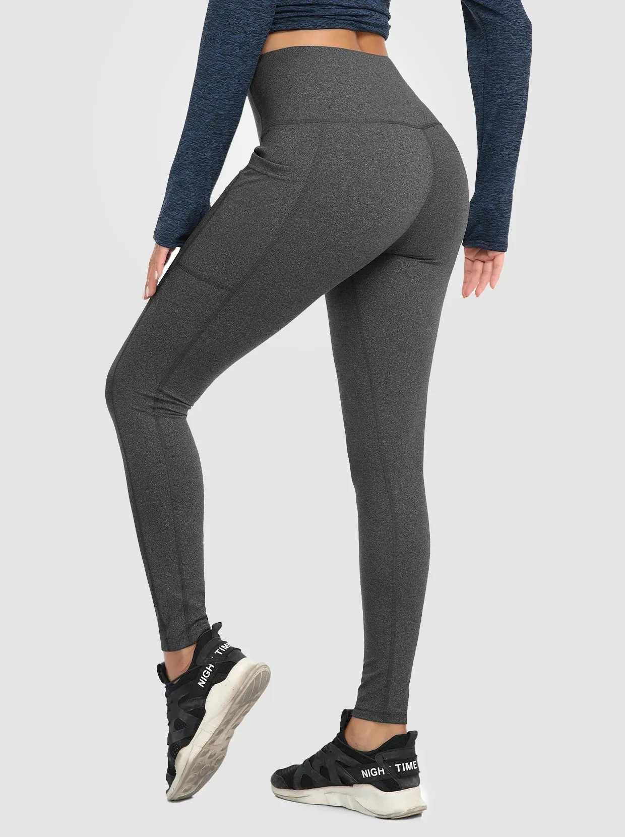 Grey High-waisted Thermal Leggings for Women