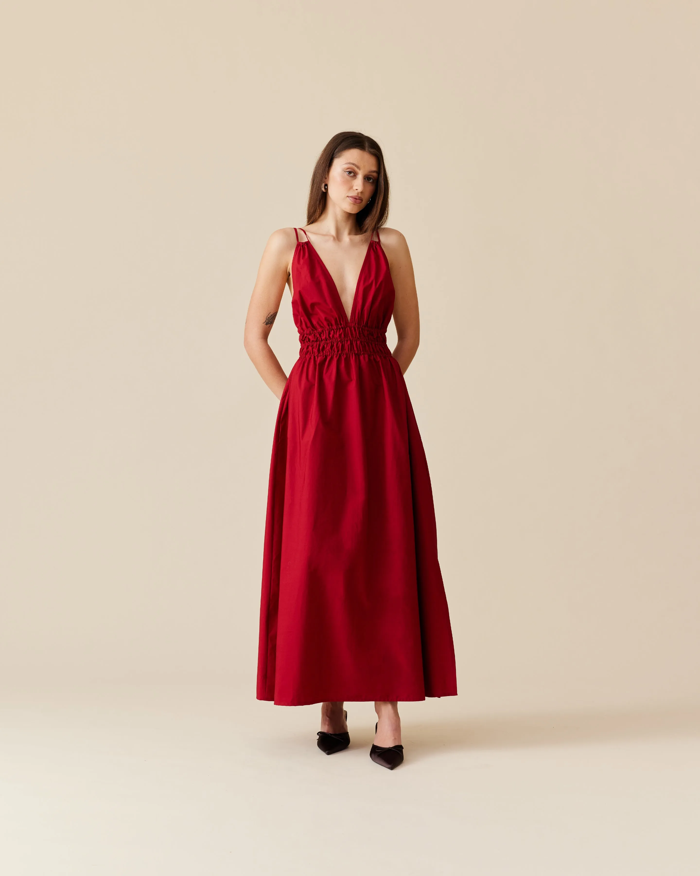 HERO MAXI DRESS GARNET