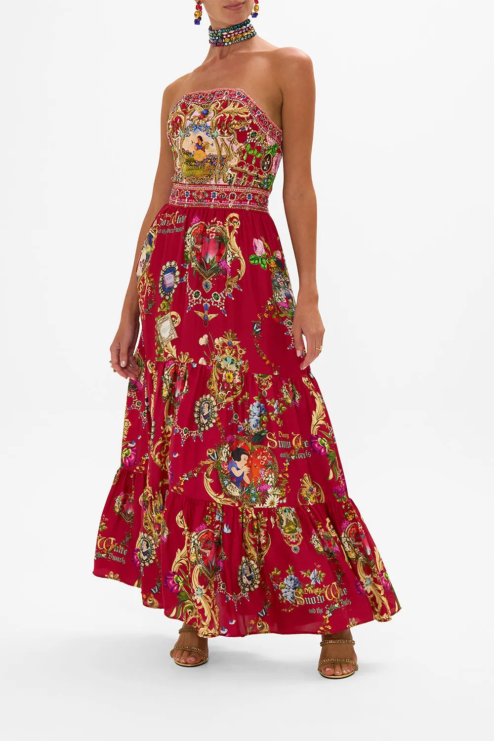 HIGH WAISTED TIERED SKIRT JUST ONE BITE SNOW WHITE