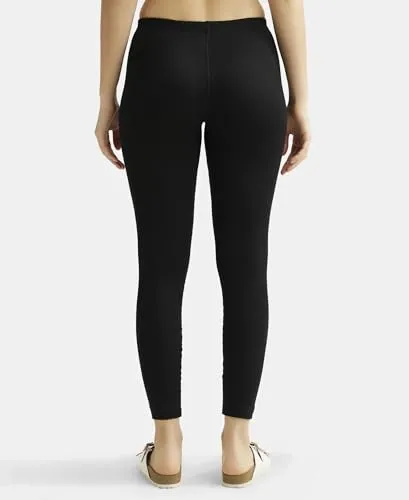 Jockey Women's Tailored Fit Cotton Leggings with Concealed Elastic Waistband (2520_Black_X-Large_Black_XL)