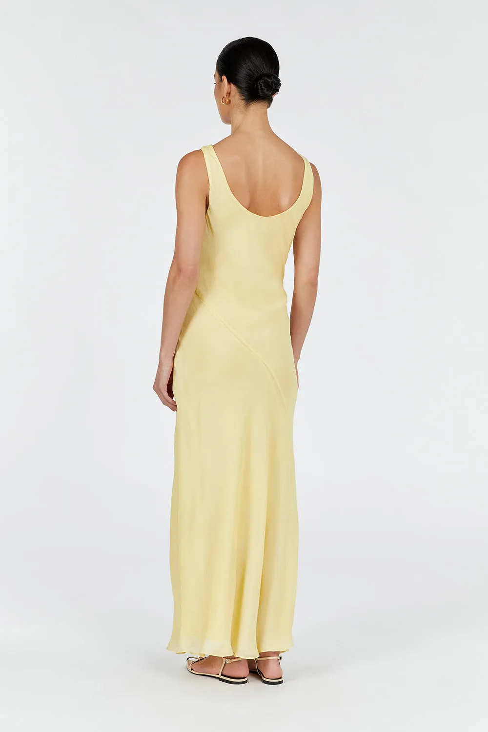 JOHNNY LEMON COWL NECK MIDI DRESS