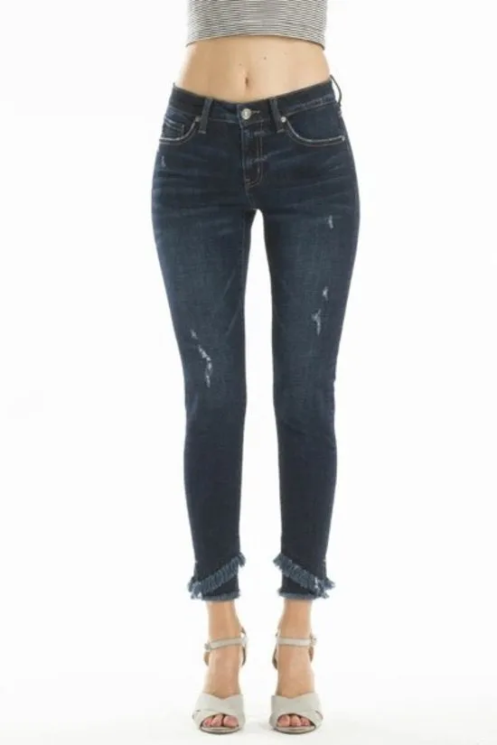 KanCan Dark Mid Rise Super Skinny Jeans