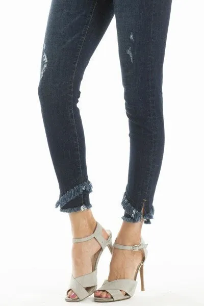 KanCan Dark Mid Rise Super Skinny Jeans