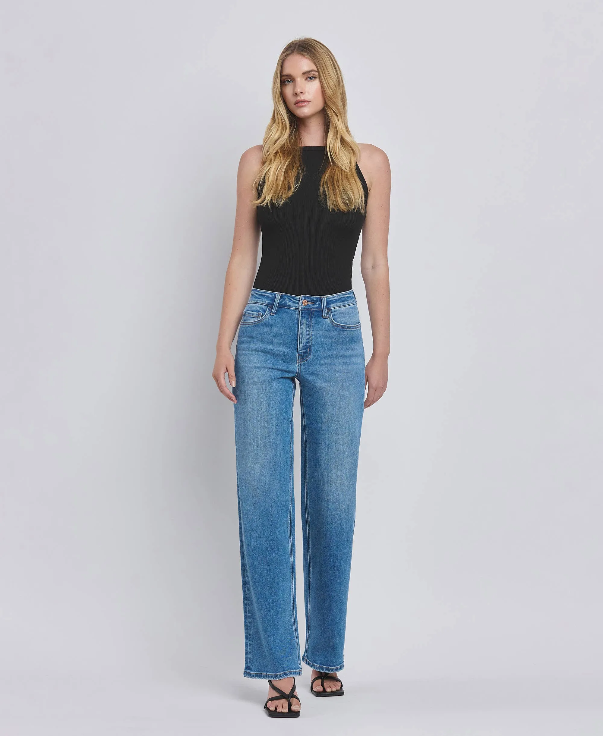 Kari High Rise Wide Leg Jeans