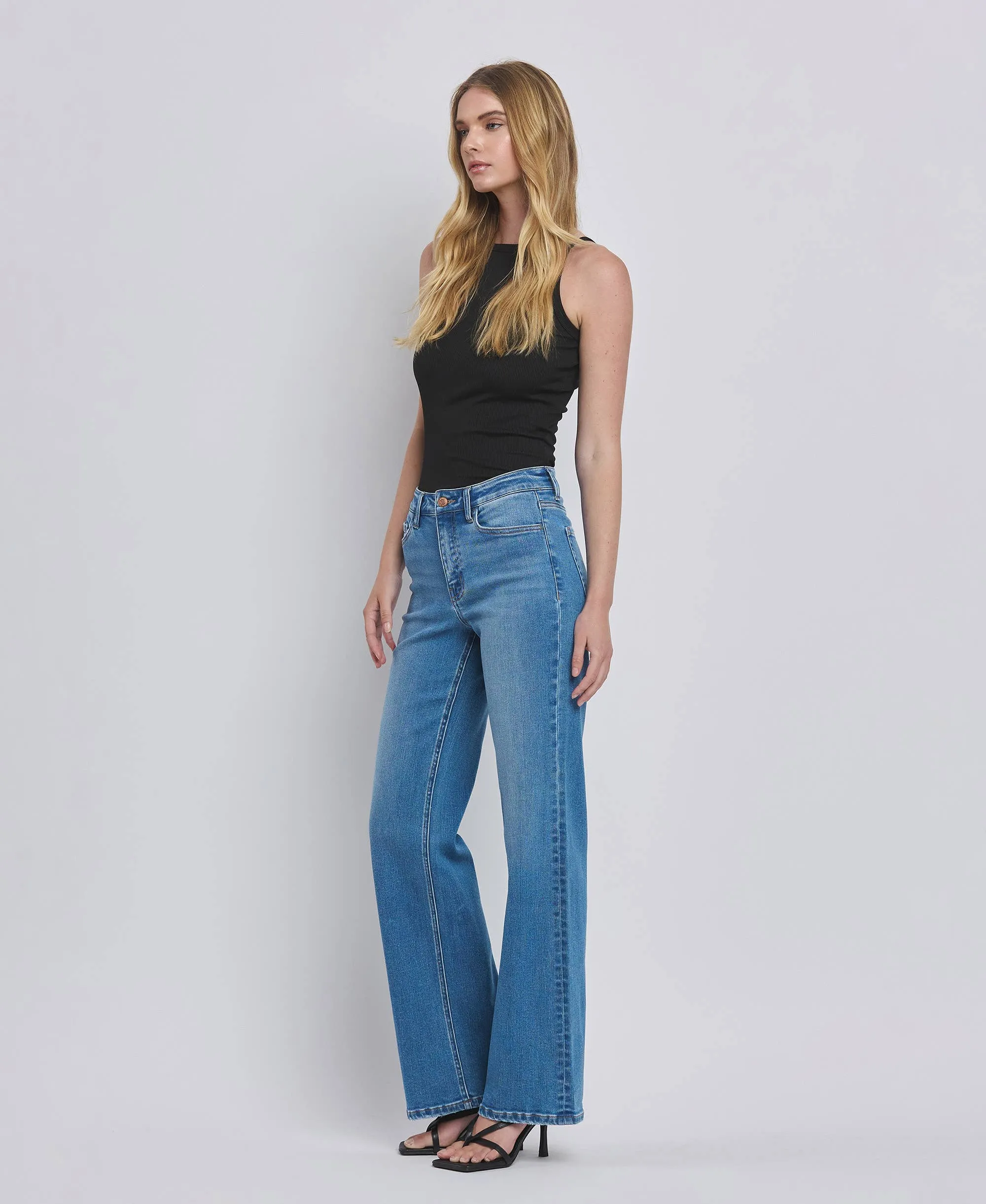 Kari High Rise Wide Leg Jeans