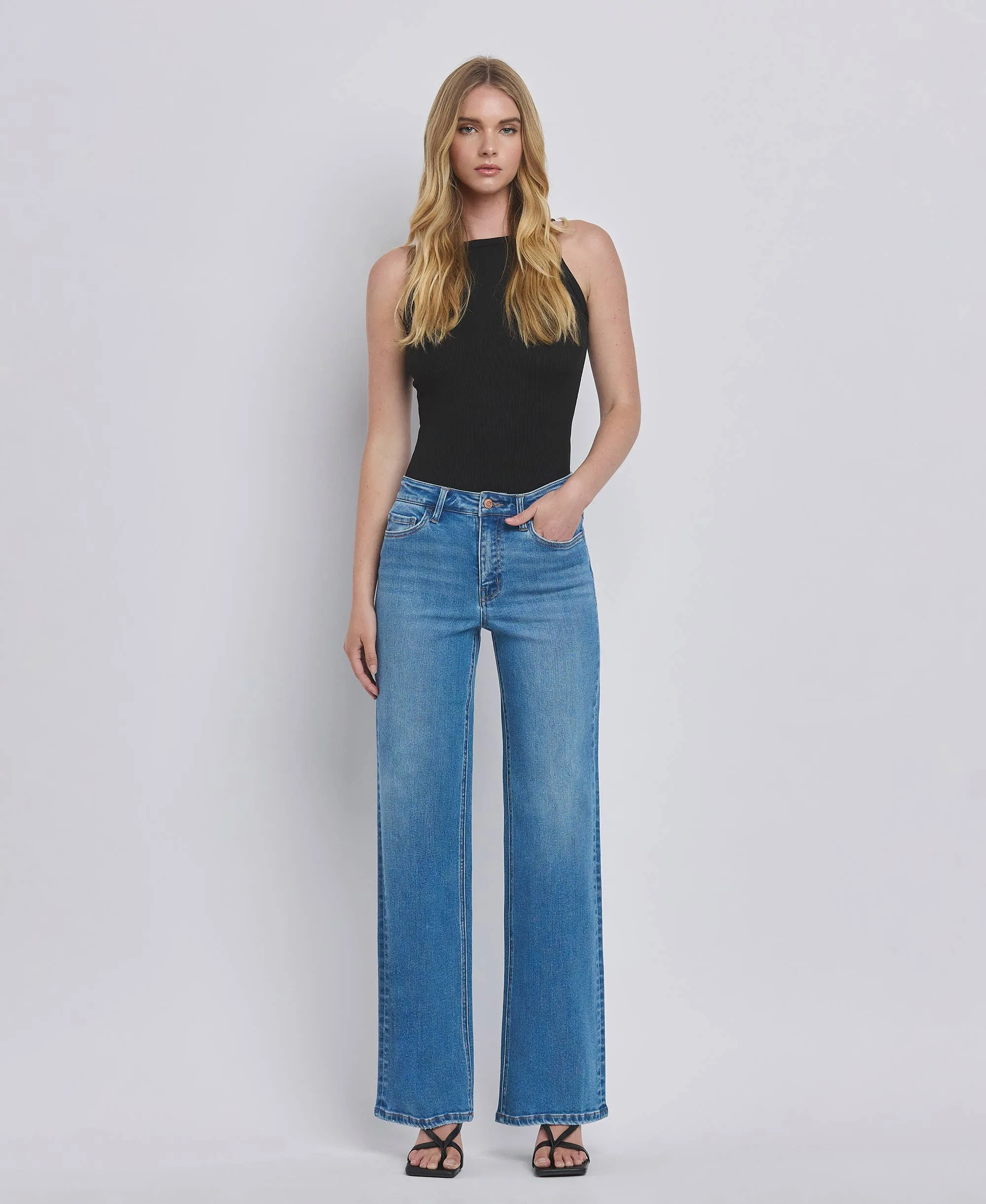 Kari High Rise Wide Leg Jeans