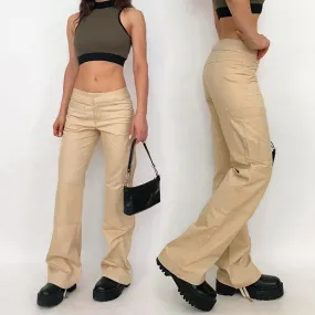 Khaki Cargo Low Rise Trouser Pants