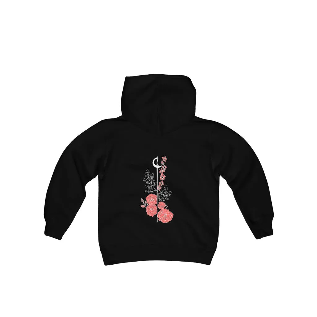 Kids Sword and Rose PDX Fencing Pullover Hoodie