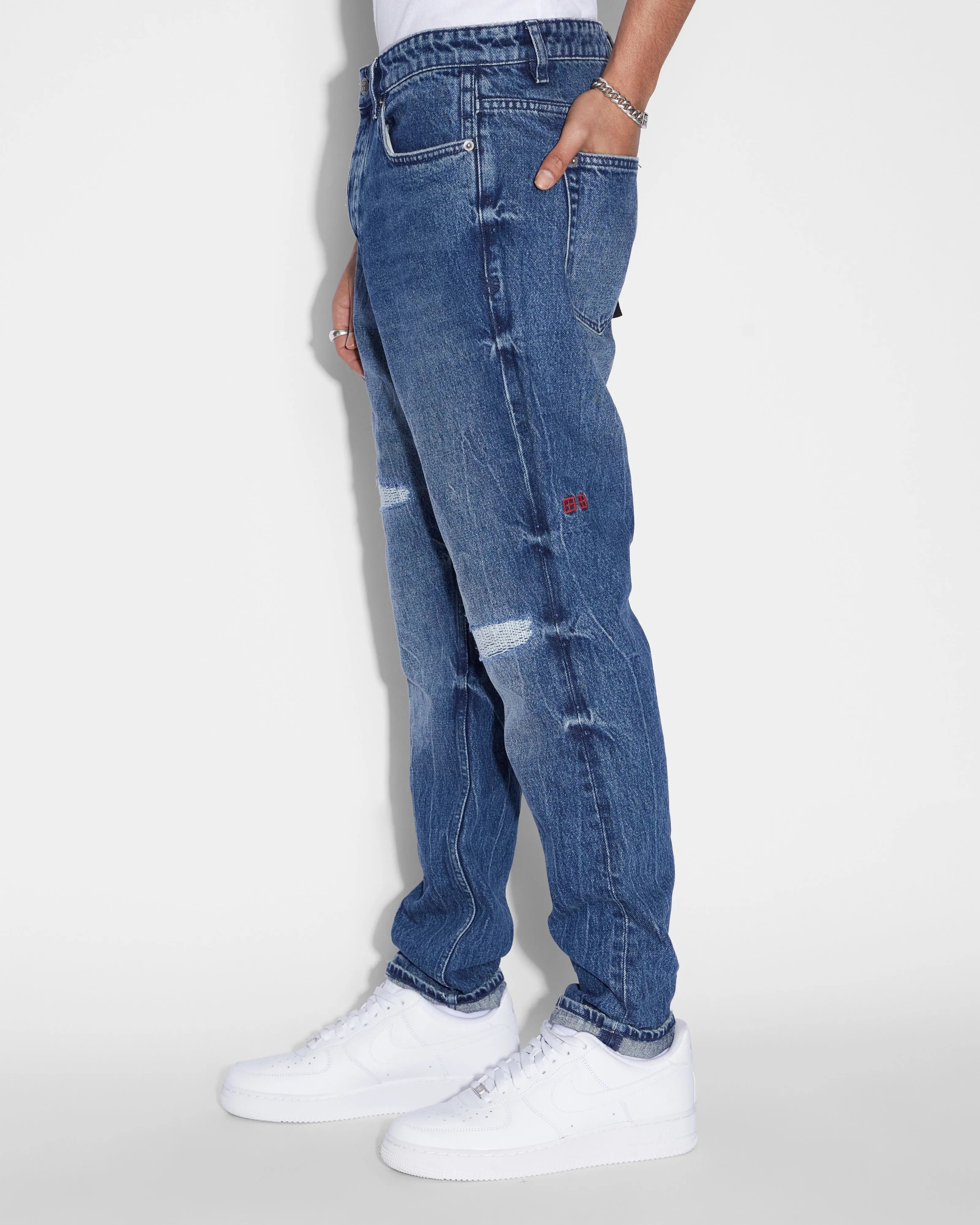 Ksubi Wolfgang Hilite Trashed Jean Medium Blue