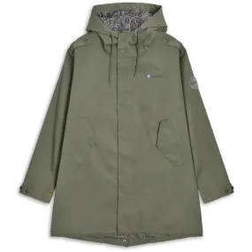 Lambretta Mens Waterproof Paisley Lined Parka - Khaki