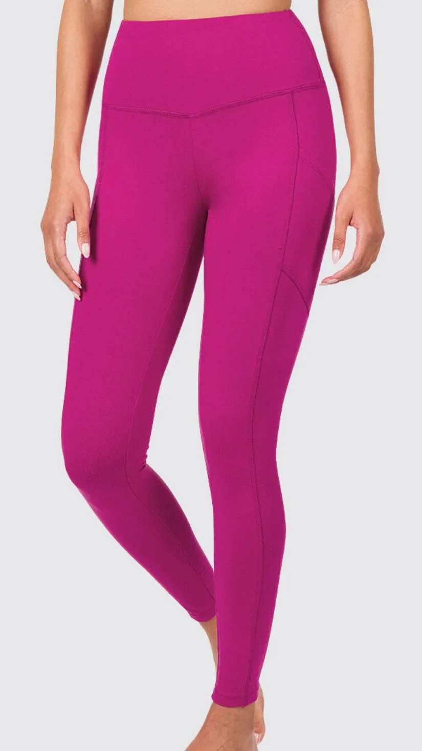 Leggings à poche latérale - magenta