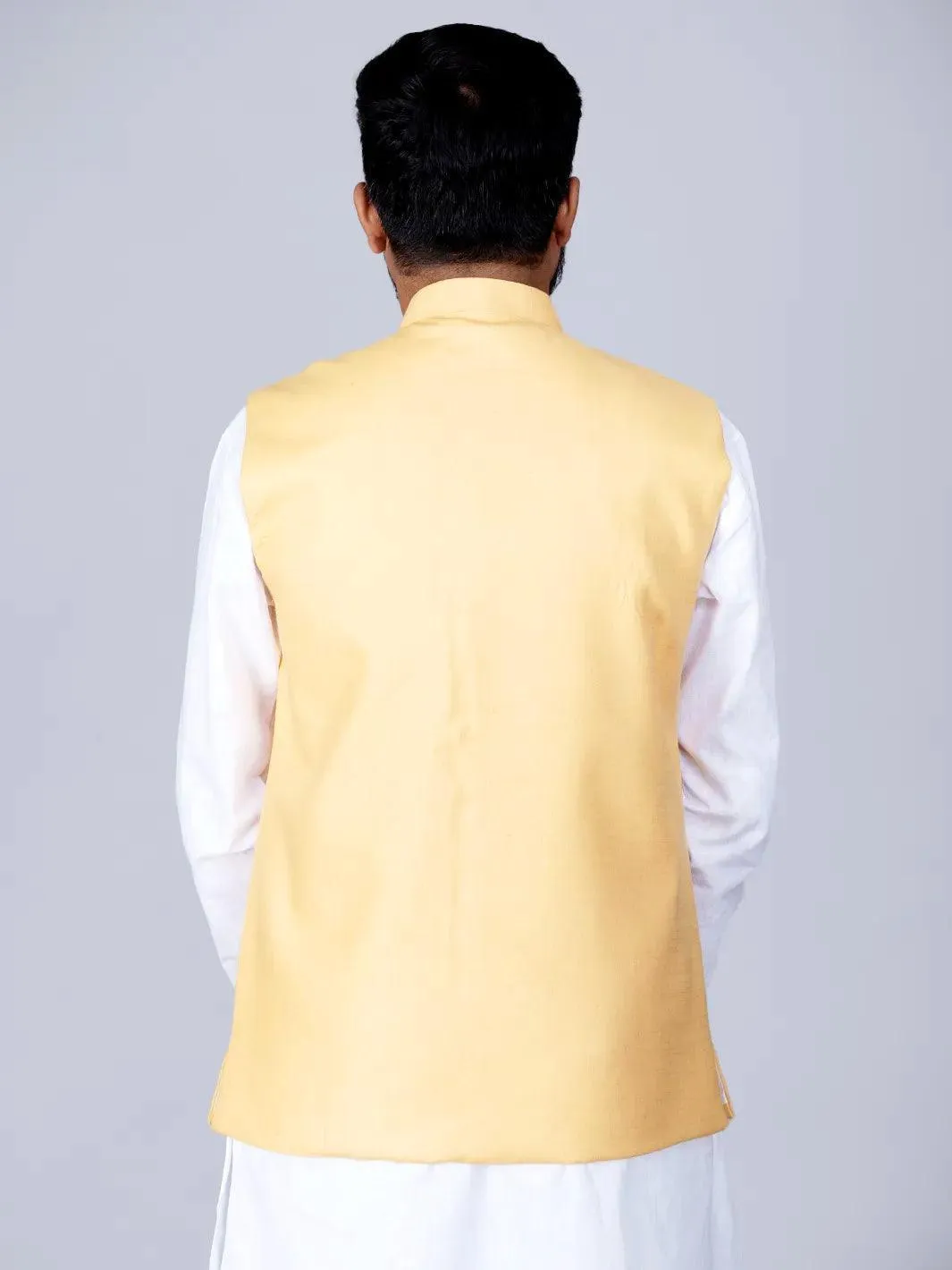 Lemon Chiffon Handwoven Cotton Modi Jacket