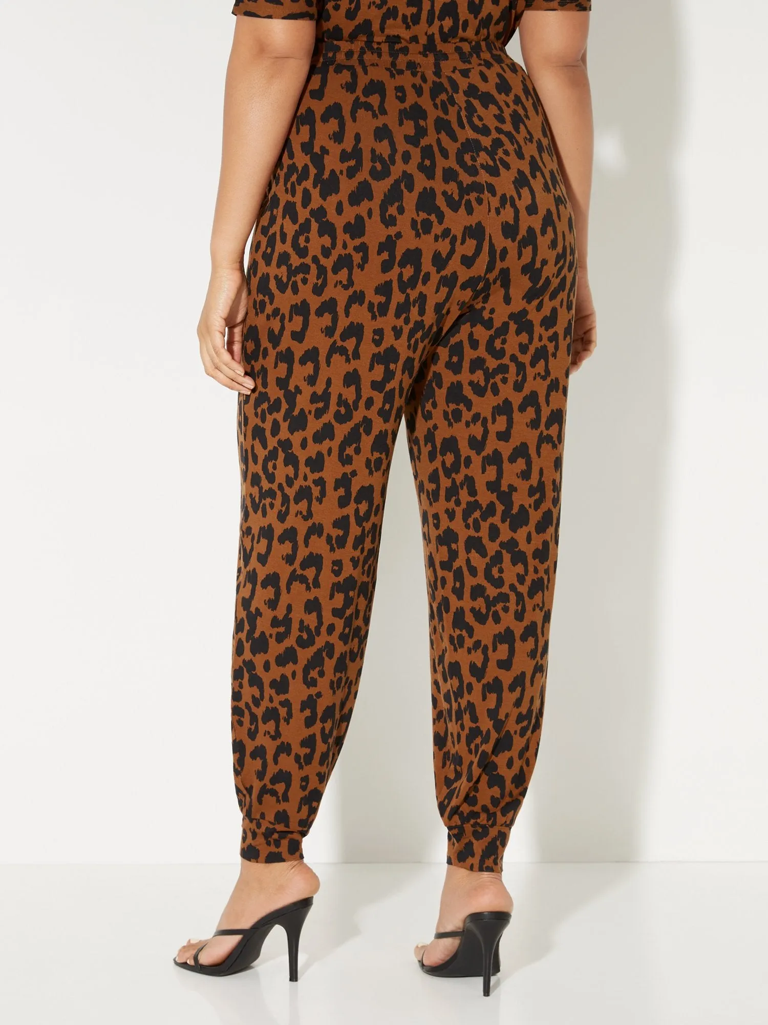 Leopard-Print Drawstring Harem Pant - NY&C Style System