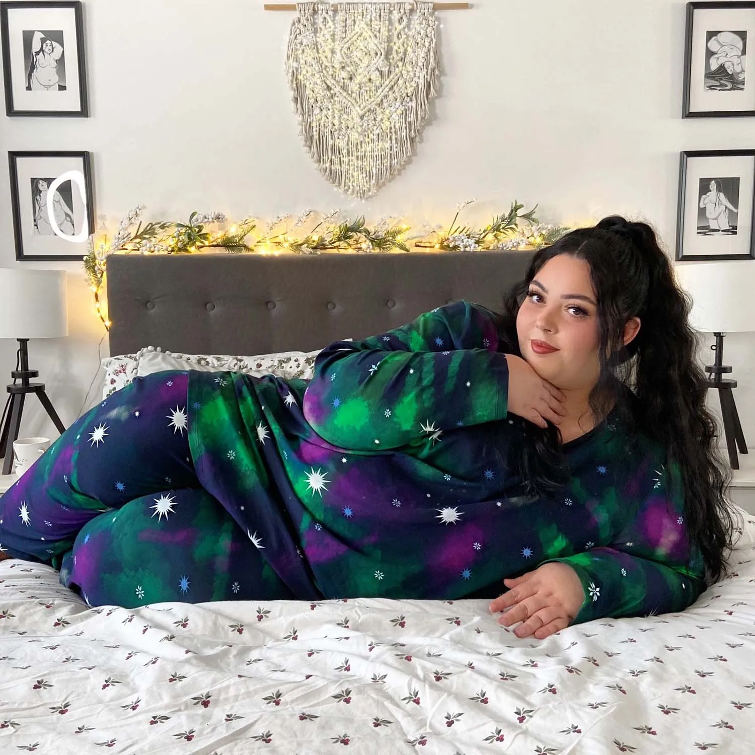 Long Sleeve PJ Top - Northern Lights