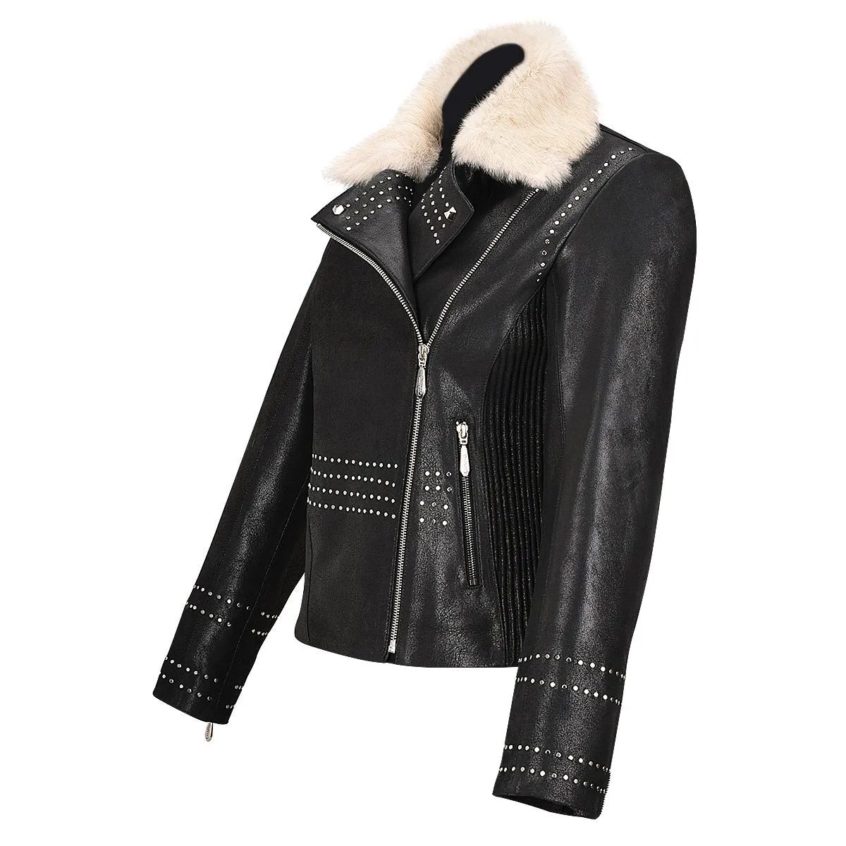 M293COC - Cuadra black western fashion lambskin leather jacket for women