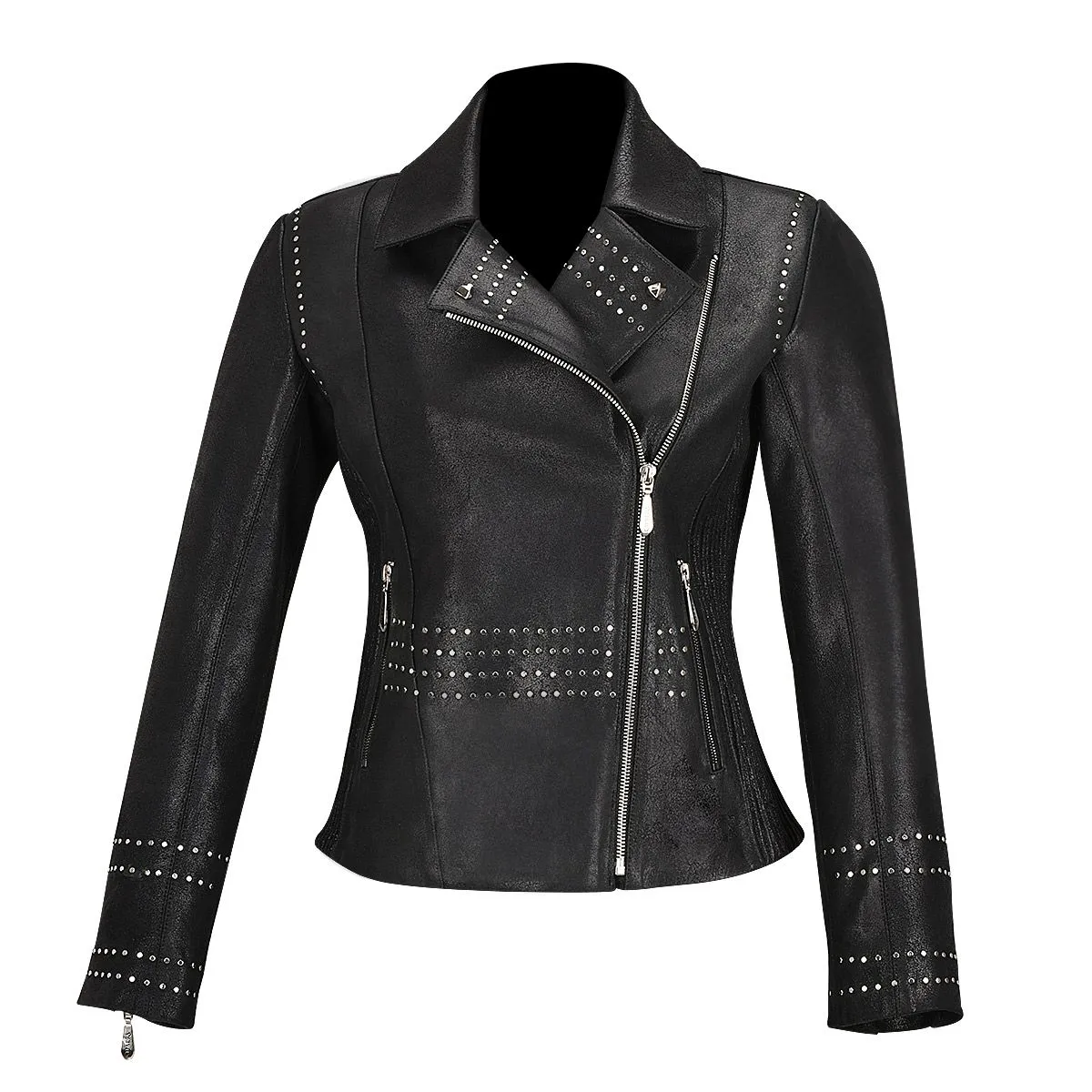 M293COC - Cuadra black western fashion lambskin leather jacket for women