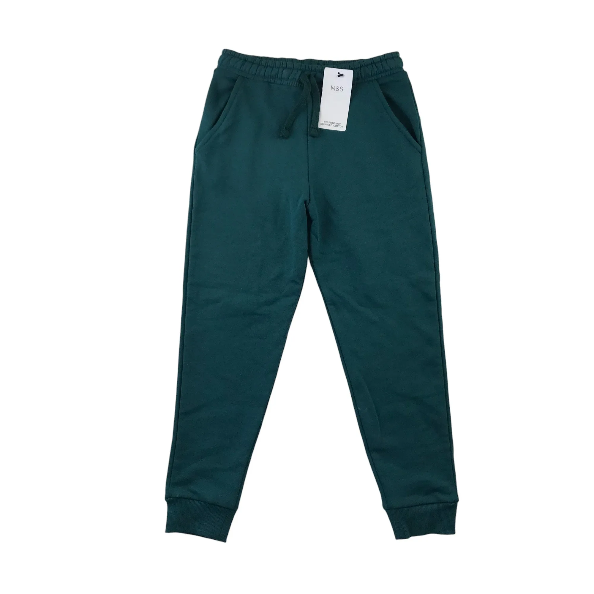 M&S joggers 9-10 years teal turquoise casual cuffed legs