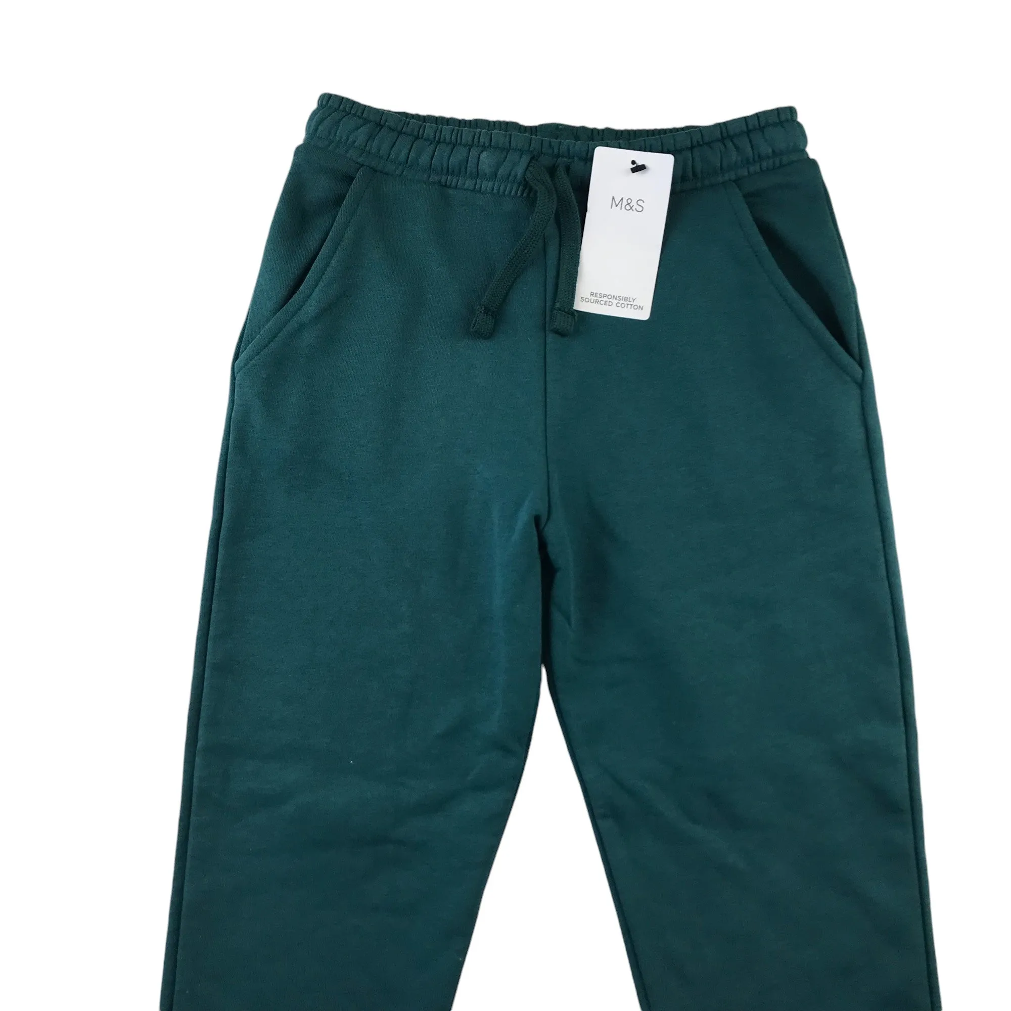 M&S joggers 9-10 years teal turquoise casual cuffed legs