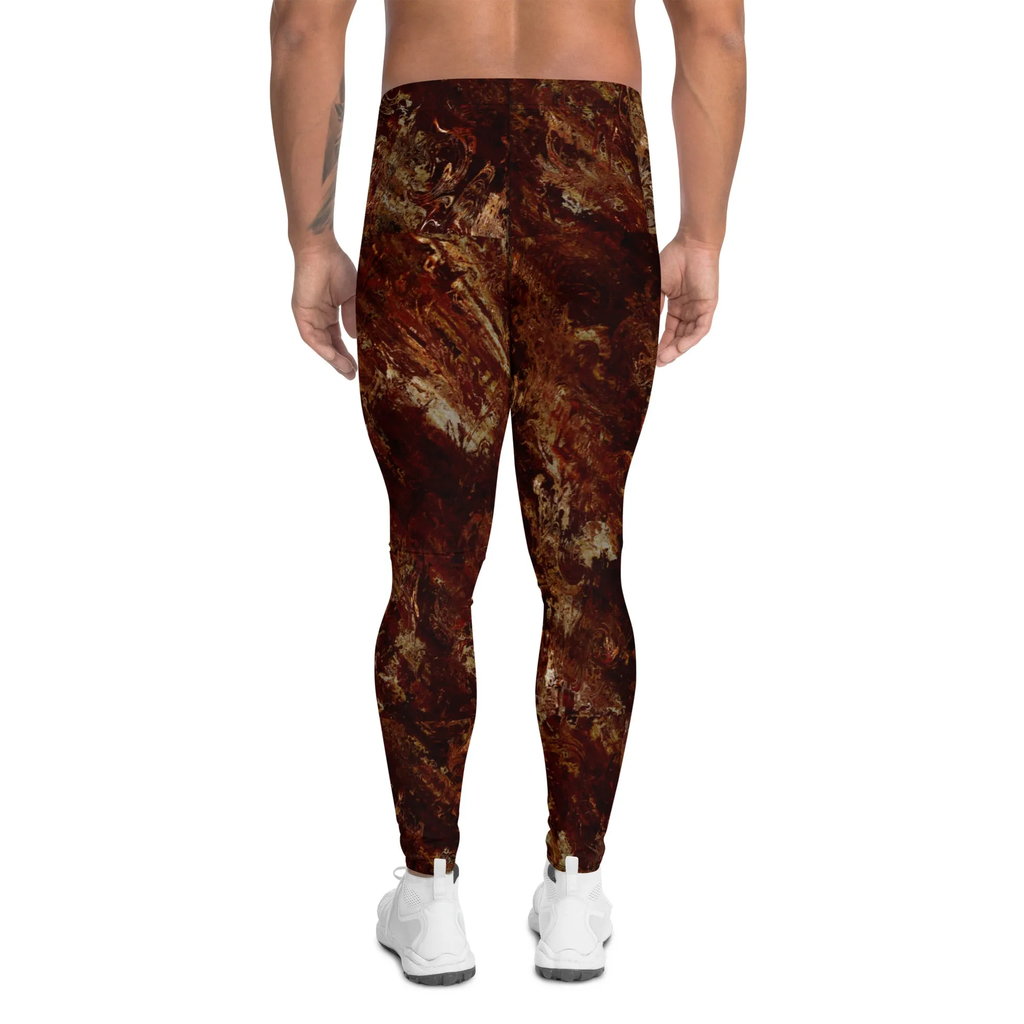 Melted Copper Men's Leggings, Rave Pants, Festival Tights, Gym, Wrestling Tights, Yoga