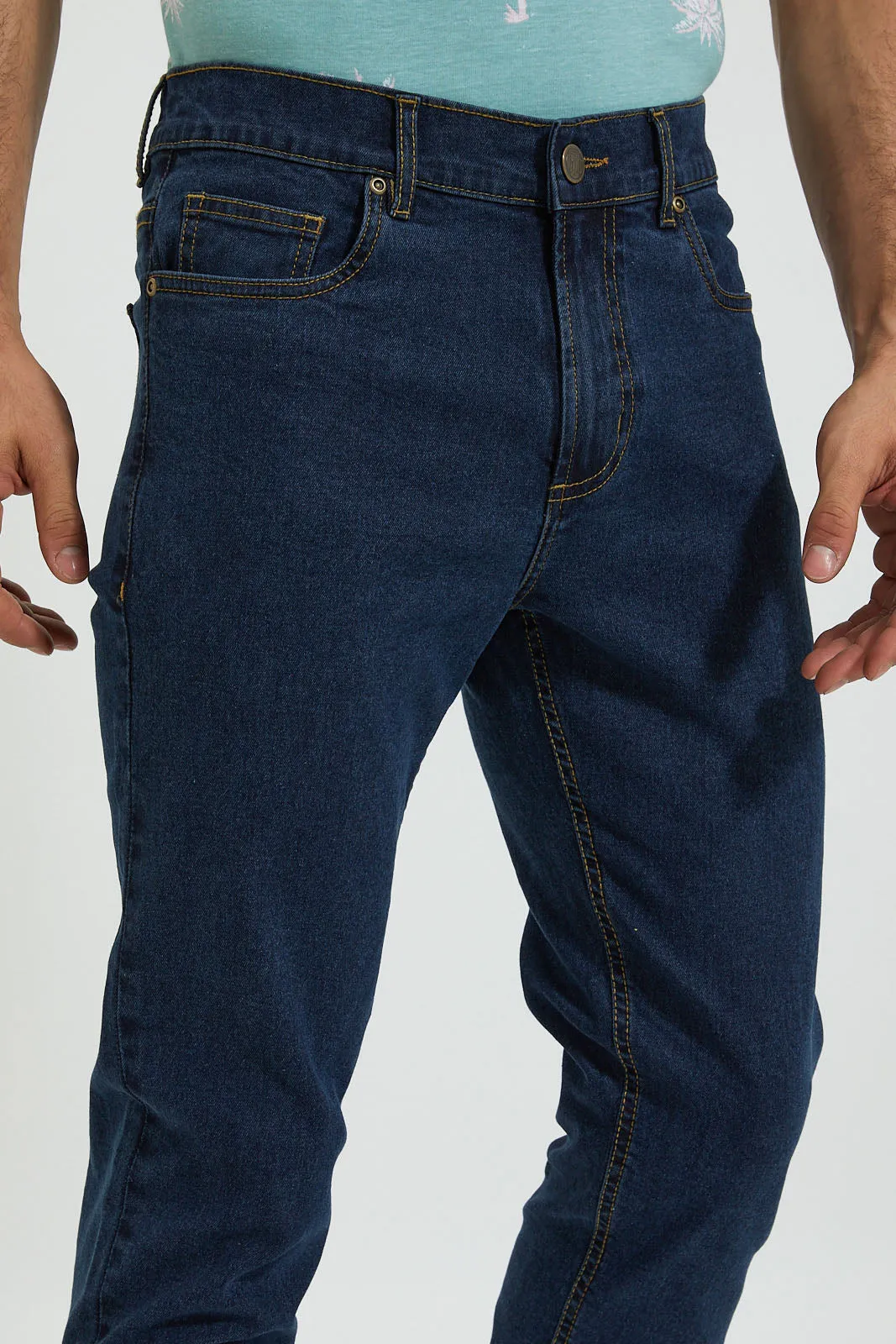 Men Indigo Slim Fit Stretch Jeans